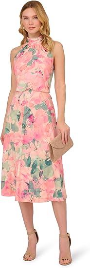 Adrianna Papell Women's Printed Midi Dress