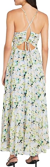 Club Monaco Women's Pleated Tie Back Maxi Dress