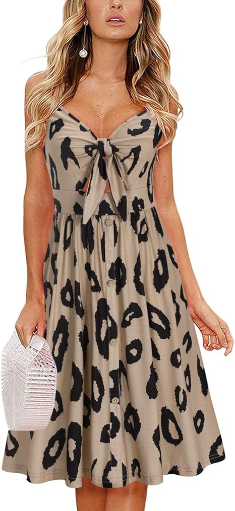 VOTEPRETTY Women's Summer Dresses Spring Sundresses Beach Clothes Outfit Vacation 2024 V Neck Casual Tropical Resort Hawaiian